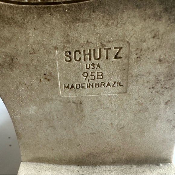 Schutz McKenzie Floral Print Leather Combat Boot Natural Cream Lace Up 9.5 Women - Picture 8 of 8